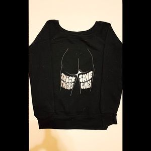 Black boat “Thick Thighs Save Lives” sweater
